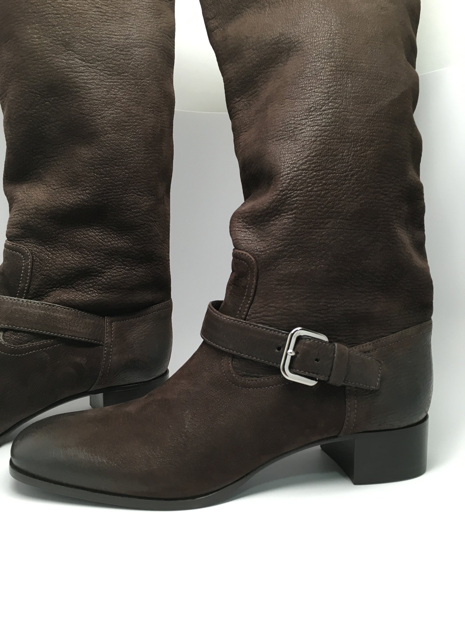 NEW PRADA CALZATURE DONNA CAPRA ANTIC 2 BROWN LEATHER BOOTS SIZE 39 –  Hebster Boutique