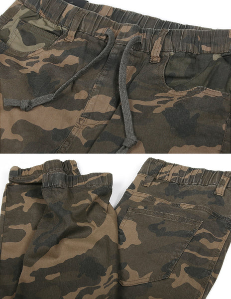 mens camo twill joggers