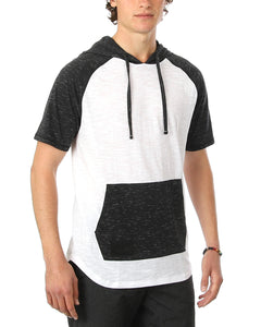 Zimego Men's Short Sleeve Raglan Hoodie