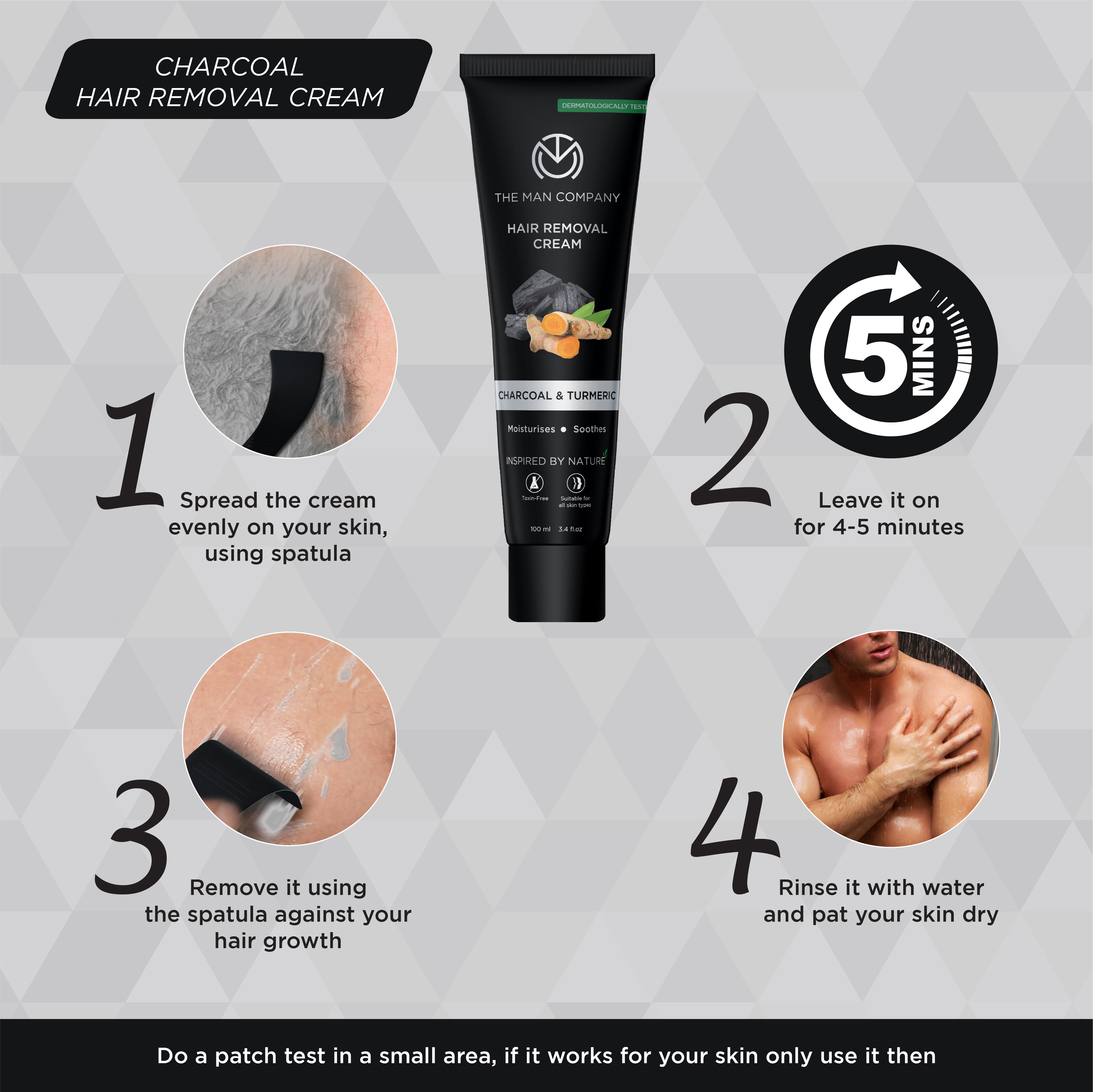 The Man Company Charcoal & Turmeric Hair Removal Cream for Men