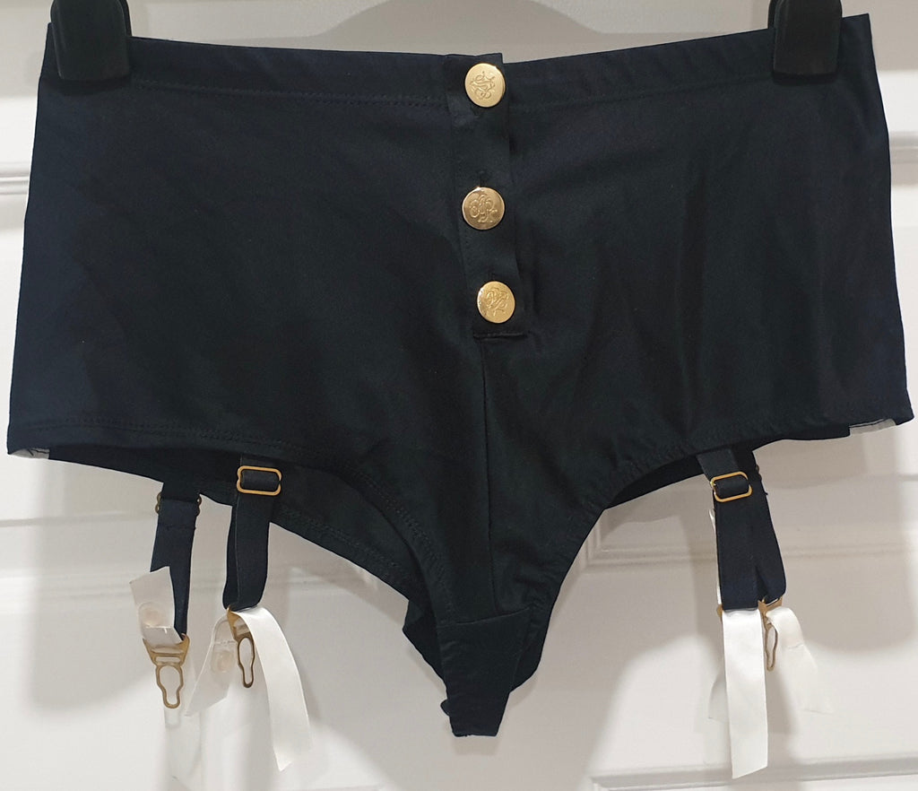 Sport reparere computer AGENT PROVOCATEUR KNICKERS FOREVER Black Cotton Suspender Briefs S BNW –  Second Wave Couture