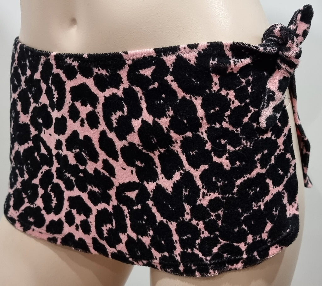 PROVOCATEUR Black & Pink Tabby Towelling Bikini Wrap S/M – Second Wave Couture