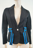 ARMANI EXCHANGE Black & Royal Blue 100% Cotton Fitted Blazer Jacket Sz:M