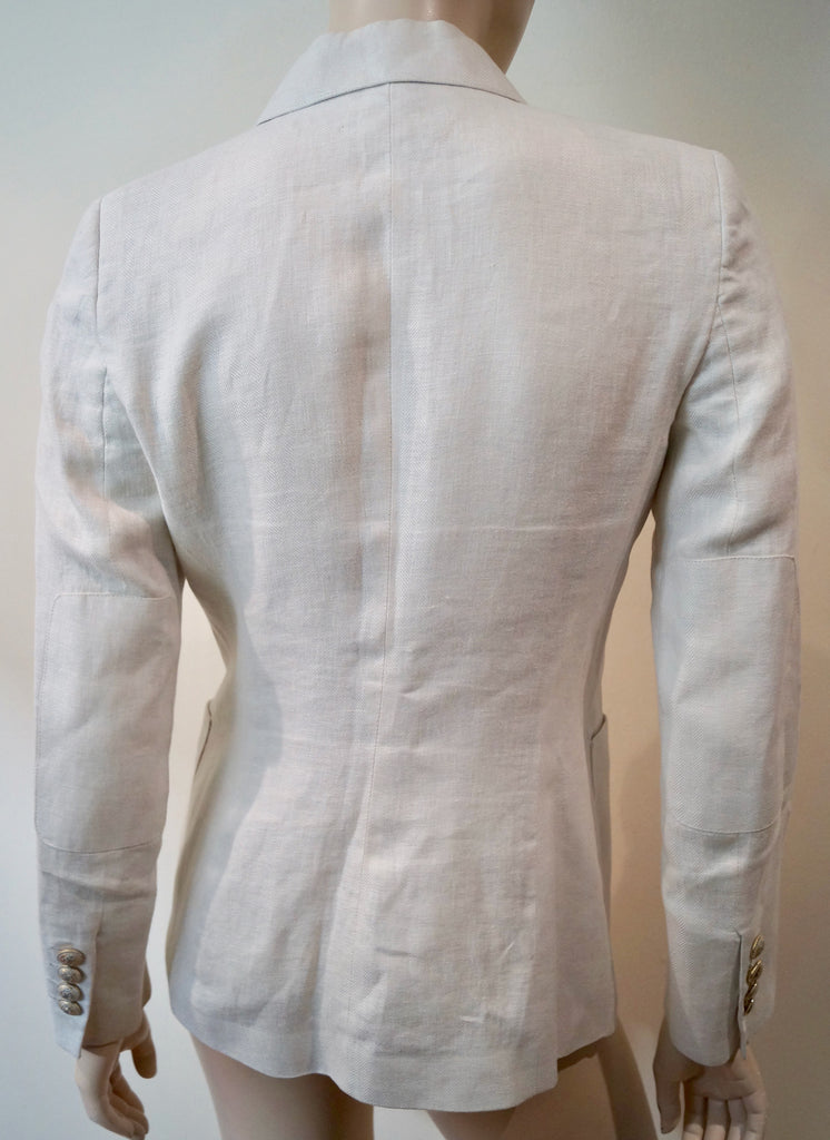 THE EXTREME COLLECTION Winter White 100% Lino Formal Blazer Jacket FR40 UK12