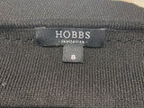 HOBBS INVITATION Black Modal Blend Round Neck 3/4 Sleeve Knitwear Cardigan Top