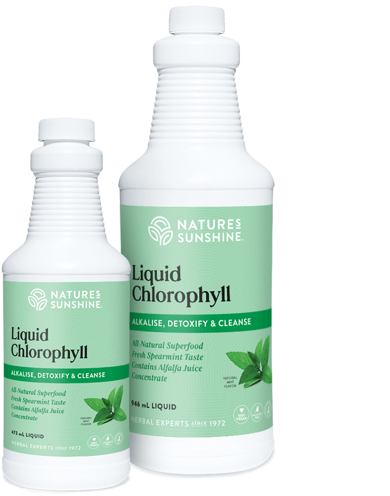 bottles of Nature's Sunshine Liquid Chlorophyll