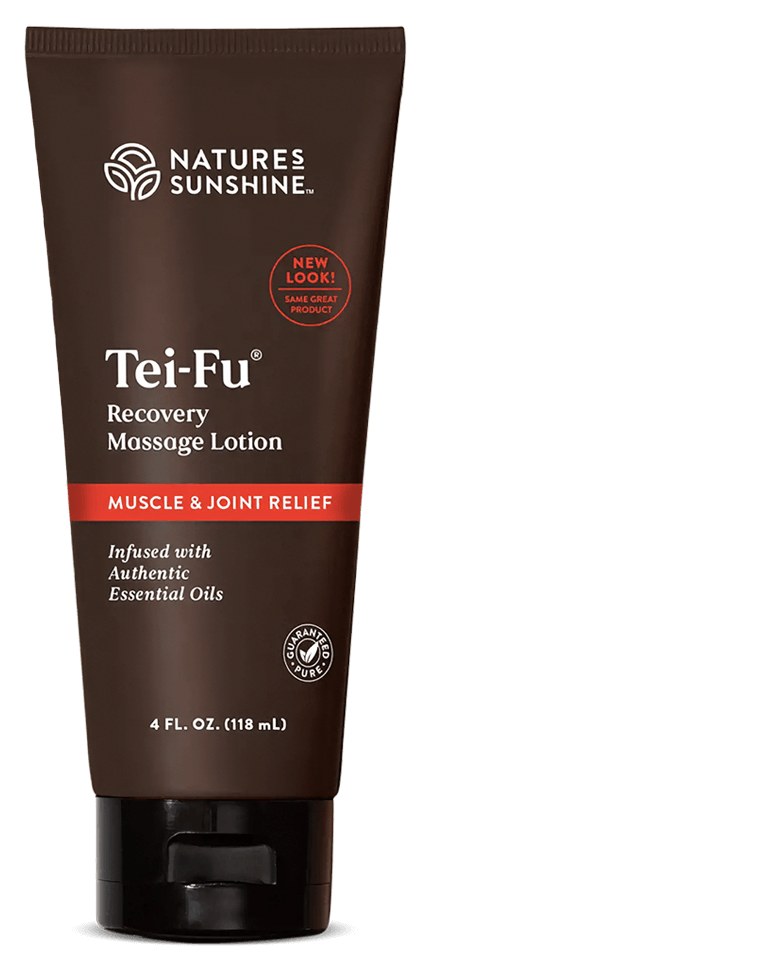bottle of Nature's Sunshine Tei-Fu Massage Lotion