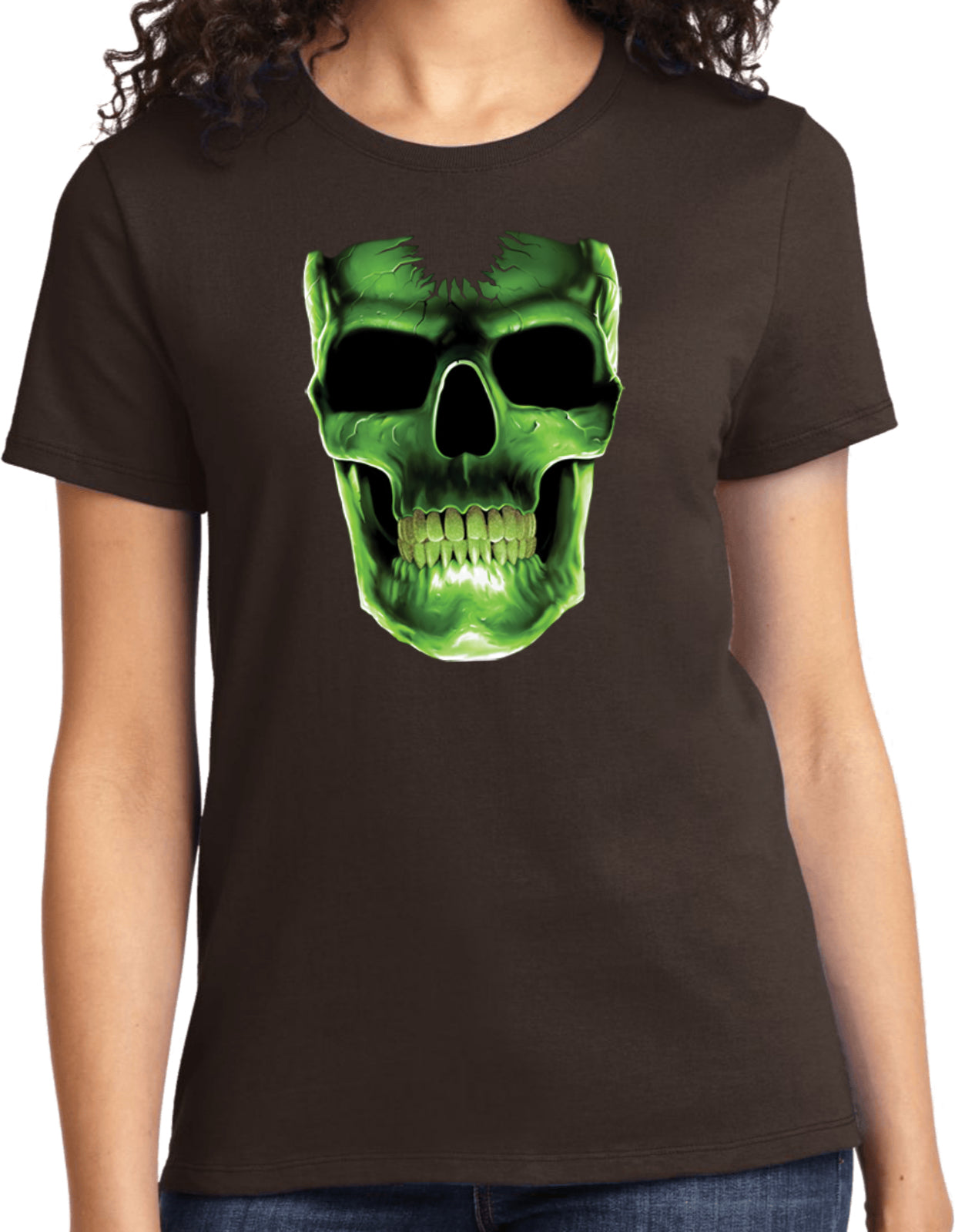 Ladies Halloween T-shirt Glow Bones Tee
