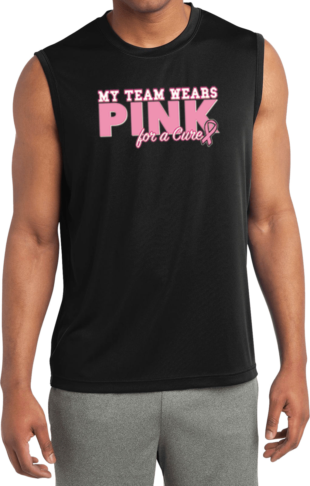 Breast Cancer Shirt My Team Wears Pink Sleeveless Competitor Tee