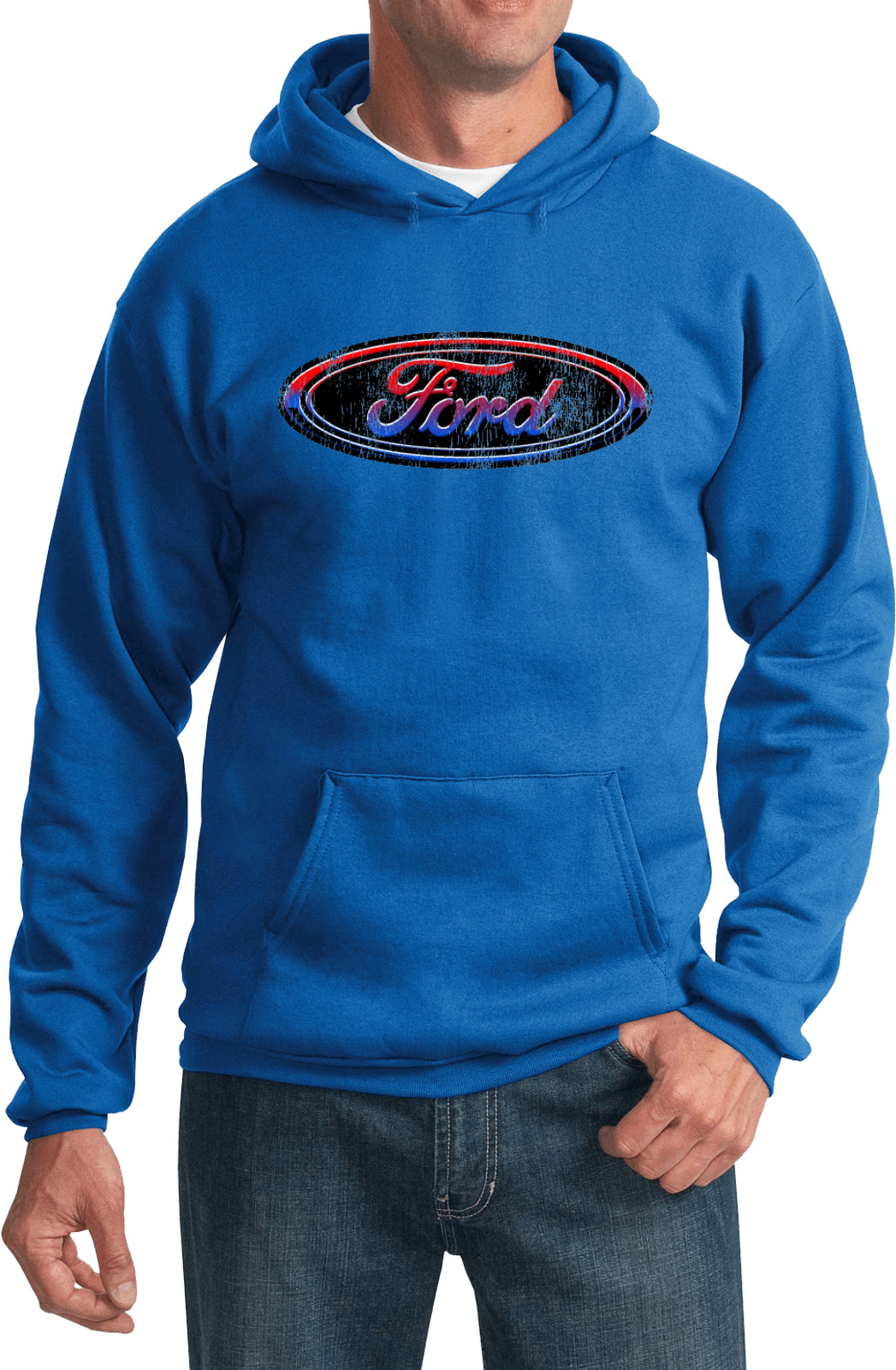 Ford Oval Hoodie Distressed Logo