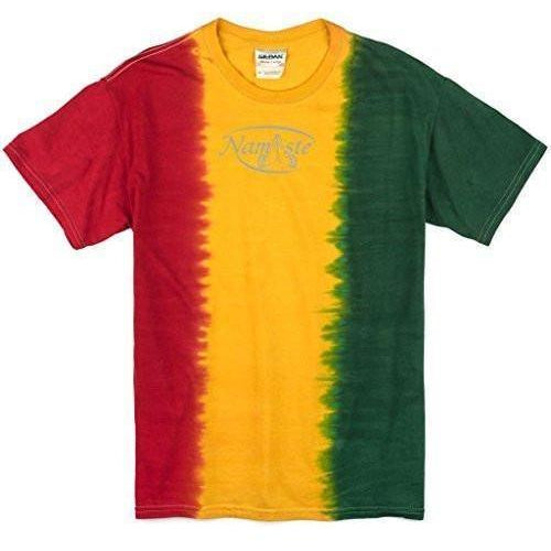 Mens Namaste (small print) Rasta Tie Dye Tee Shirt