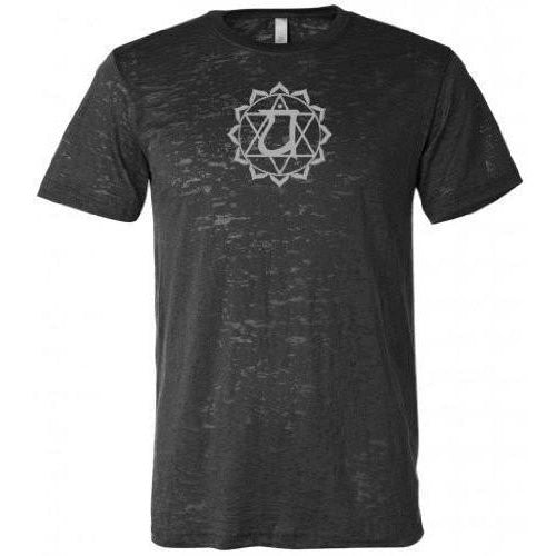 Anahata Chakra Symbol Mens Burnout Tee Shirt