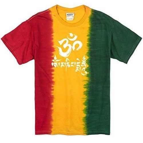 Mens Om Mani Padme Hum Rasta Tie Dye Tee