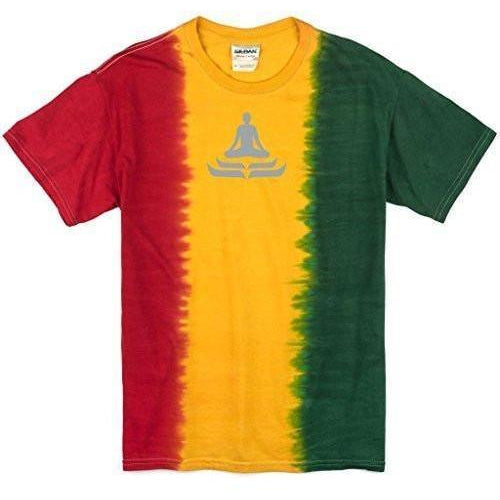 Mens Lotus Pose Rasta Tie Dye Tee Shirt