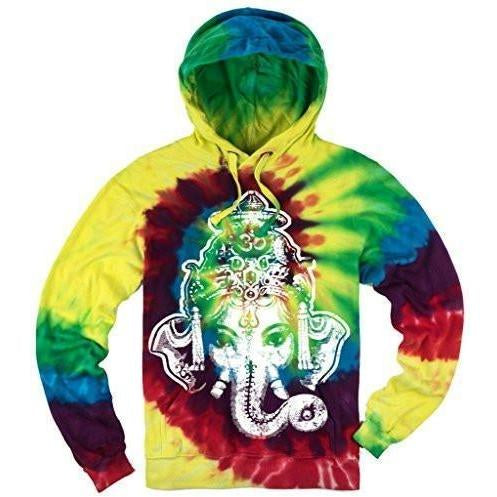 Mens Tie Dye Big Ganesha Hoodie