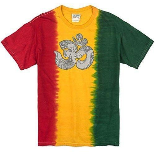 Mens Ganesha OM Rasta Tie Dye Tee Shirt