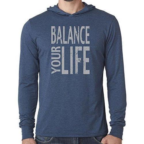 Mens "Balance" Lightweight Thin Hoodie Tee Shirt