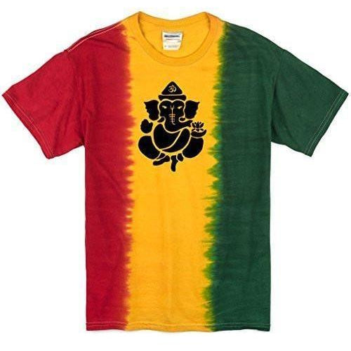 Mens Shadow Ganesha Rasta Tie Dye Tee