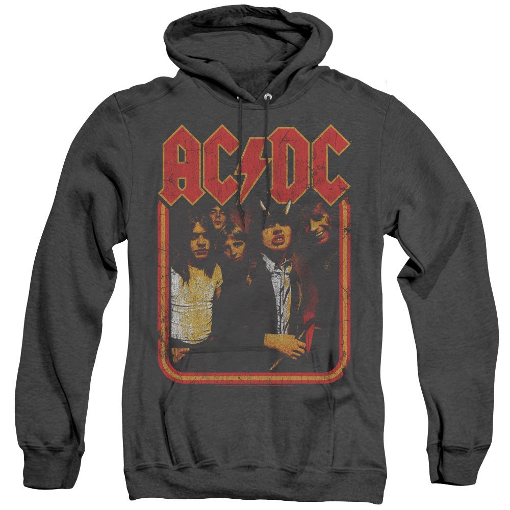 AC/DC Distressed Group Photo Black Heather Hoodie