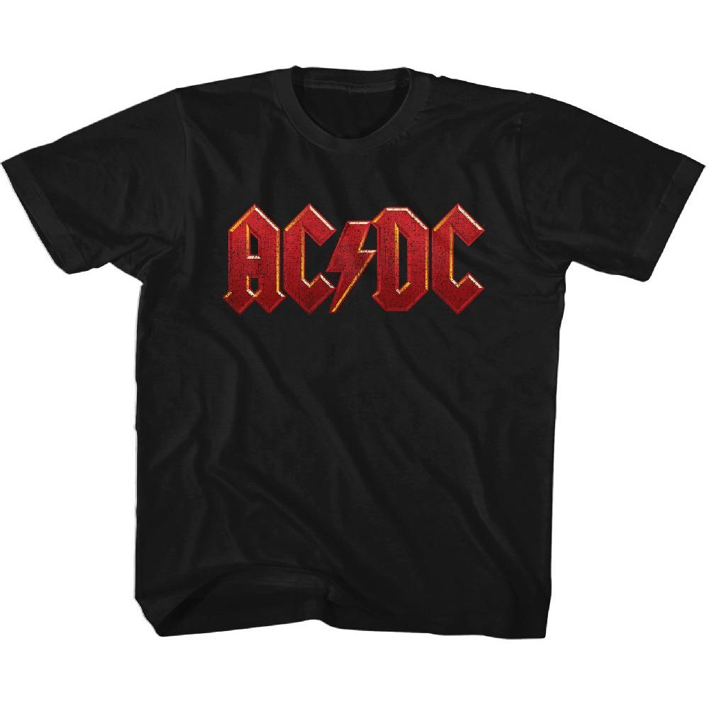 AC/DC Toddler T-Shirt Distressed Red Logo Black Tee