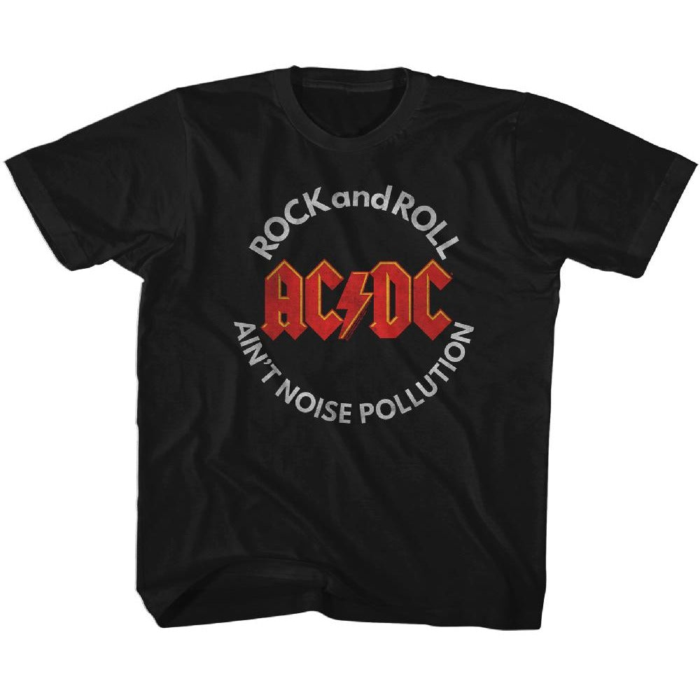 AC/DC Toddler T-Shirt Rock and Roll Aint Noise Pollution Black Tee