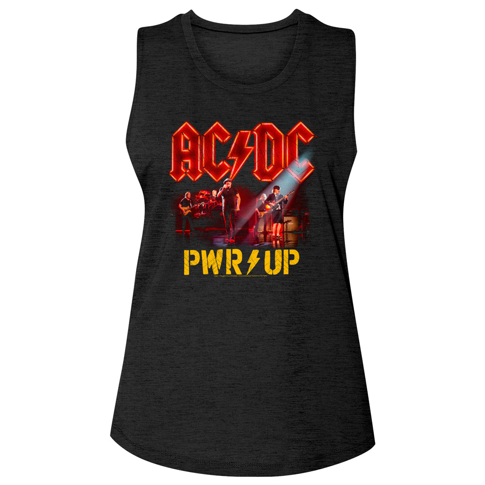 AC/DC Band In Concert Power Up Album Ladies Sleeveless Crew Neck