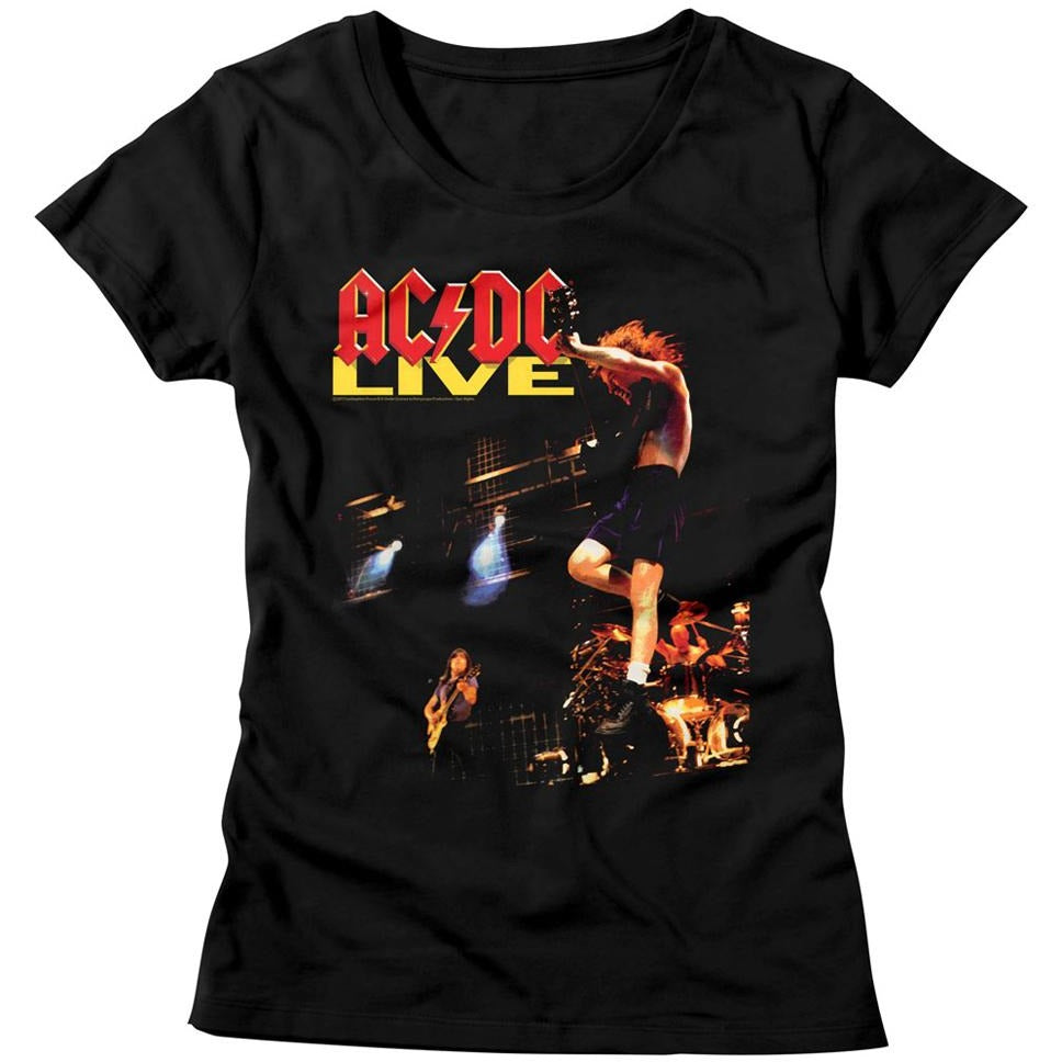 AC/DC Ladies T-Shirt Live Album Cover Black Tee