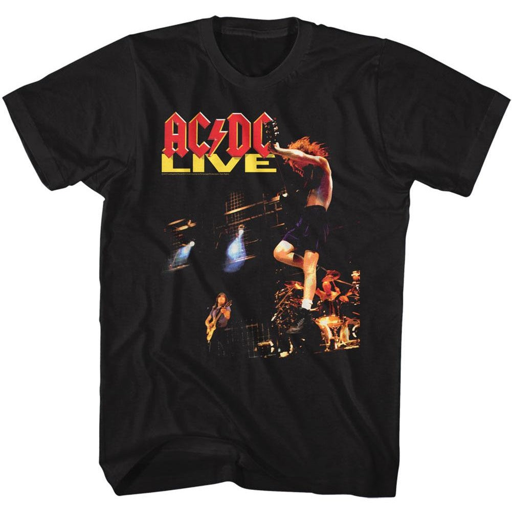 AC/DC Tall T-Shirt Live Album Cover Black Tee