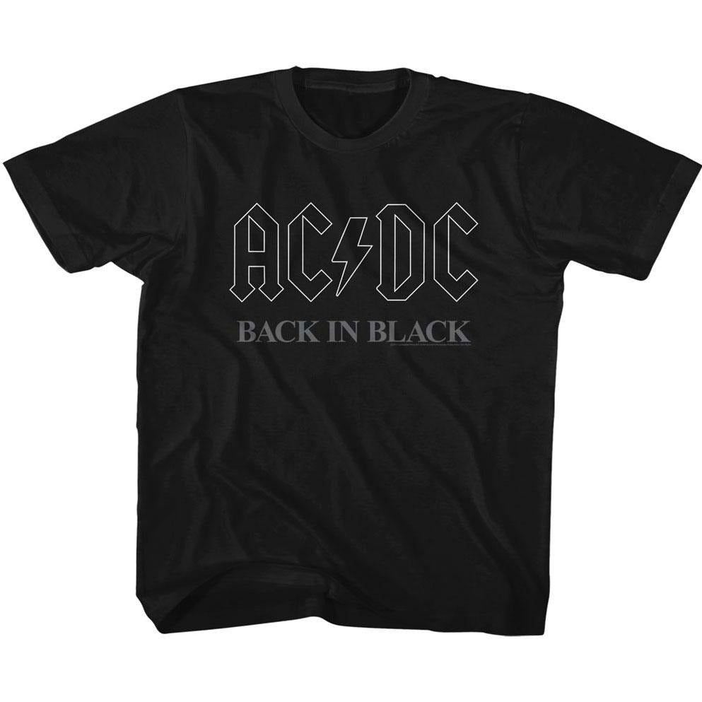 AC/DC Toddler T-Shirt Back In Black Logo Outline Tee