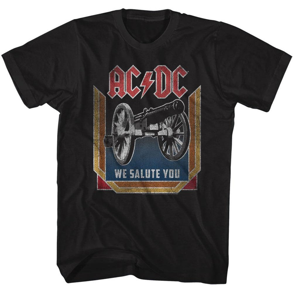 AC/DC Tall T-Shirt We Salute You Colorful Black Tee