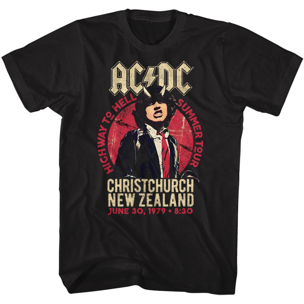 AC/DC T-Shirt Christchurch New Zealand Summer Tour Black Tee