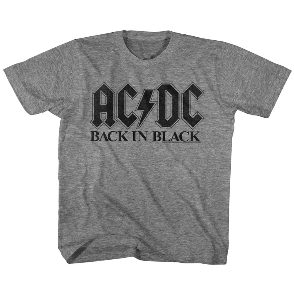 AC/DC Toddler T-Shirt Back in Black Font Heather Tee