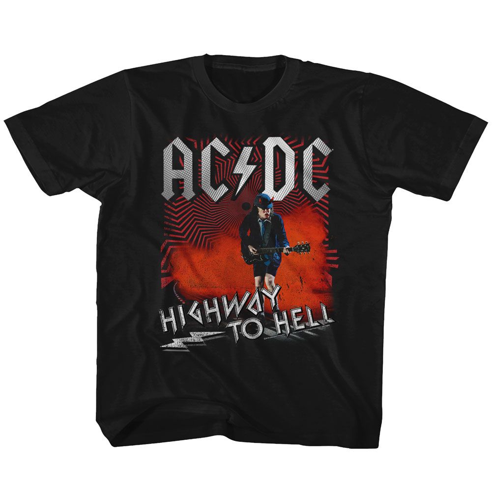 AC/DC Kids T-Shirt Angus Highway to Hell Song Black Tee