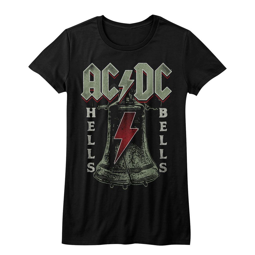 AC/DC Juniors T-Shirt Hells Bells Song Black Tee