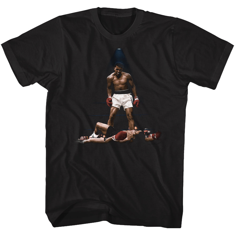 Muhammad Ali T-Shirt Standing Over Liston Color Black Tee