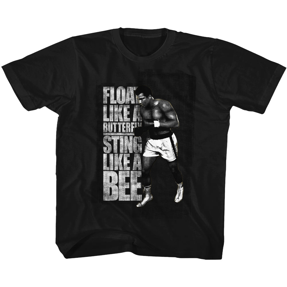 Muhammad Ali Kids T-Shirt Sting Like A Bee Black Tee