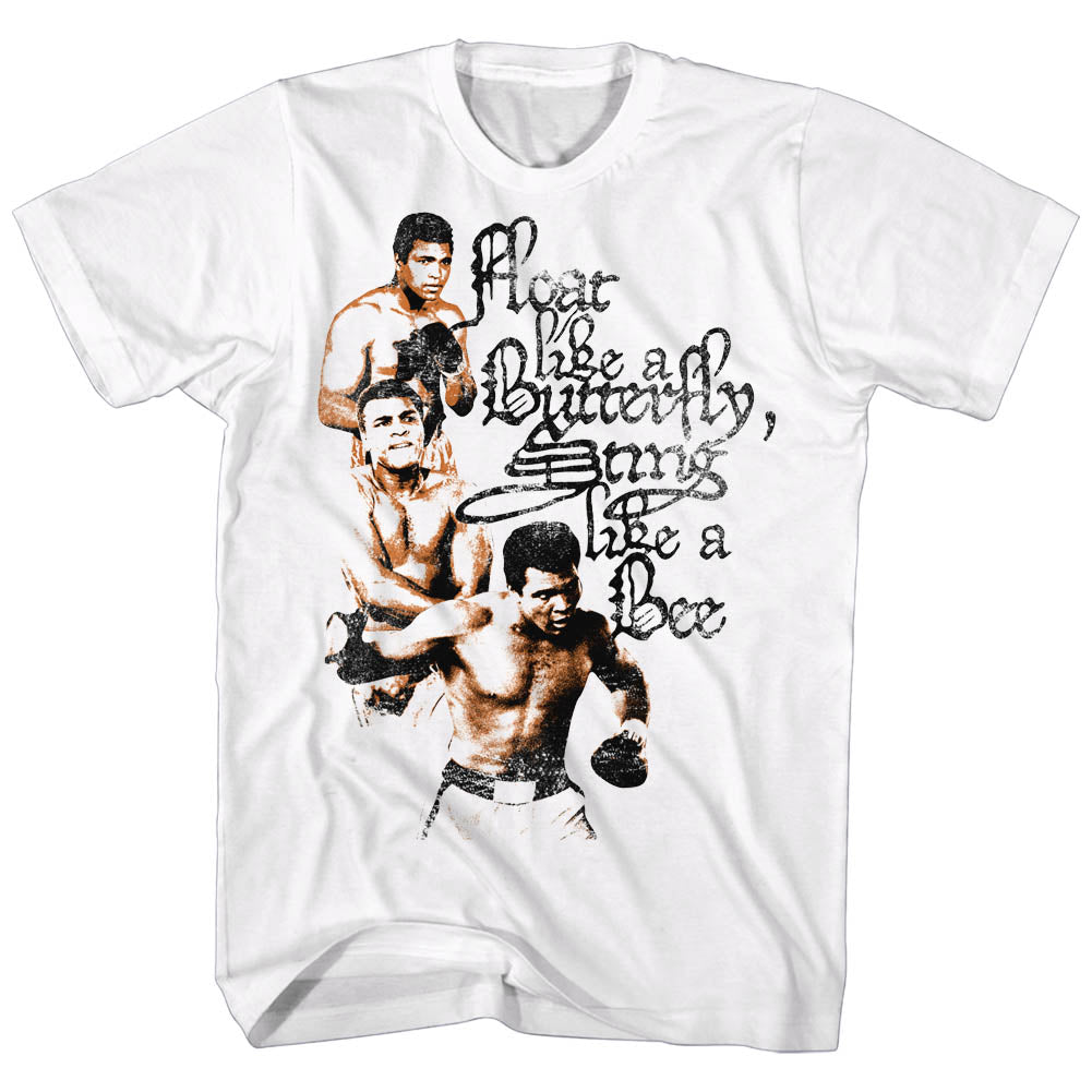 Muhammad Ali Tall T-Shirt 3 Poses White Tee