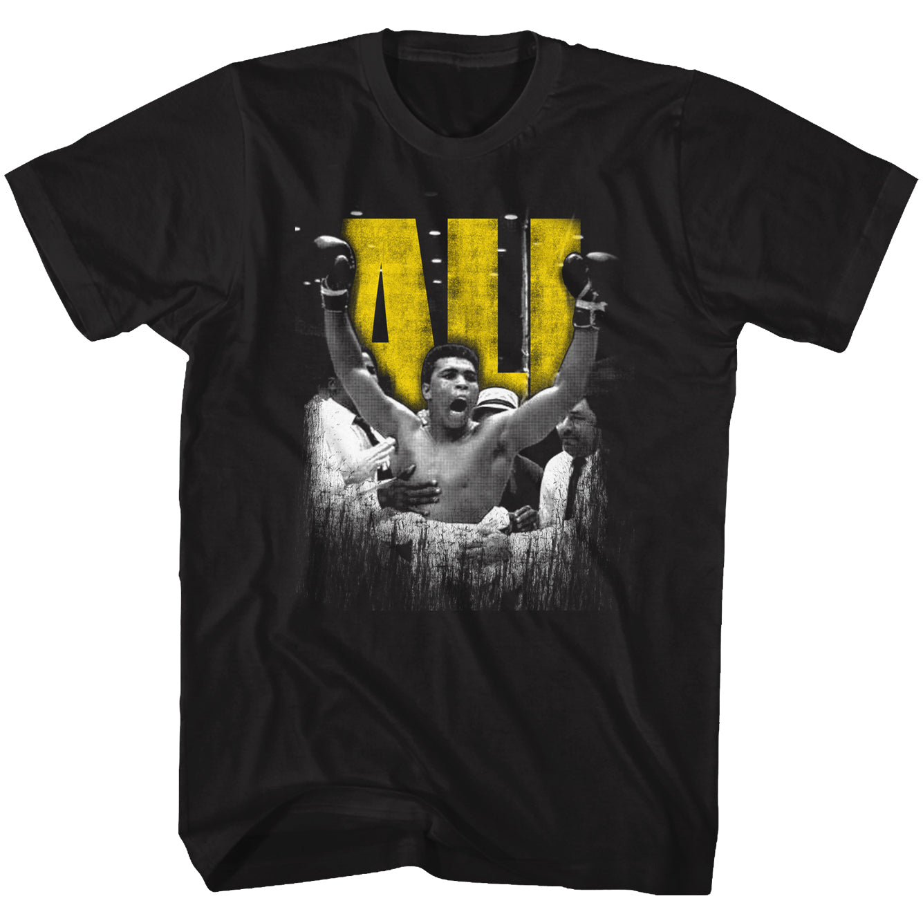 Muhammad Ali Tall T-Shirt Hands Up Champ Black Tee