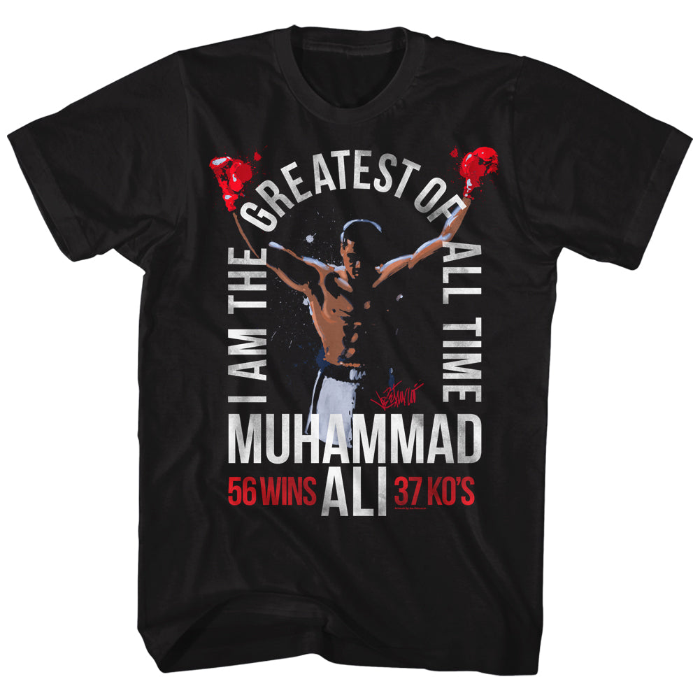 Muhammad Ali T-Shirt Greatest Of All Time Drawing Black Tee