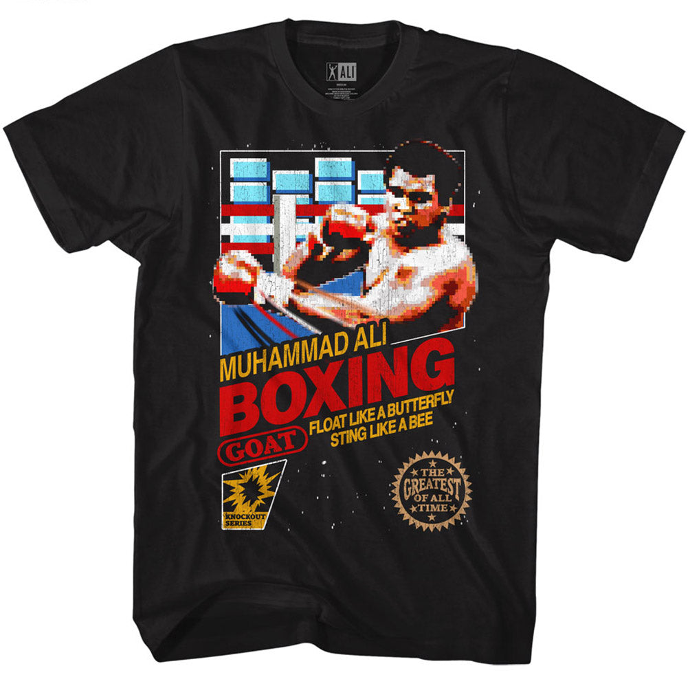 Muhammad Ali T-Shirt Retro Game Cover Black Tee