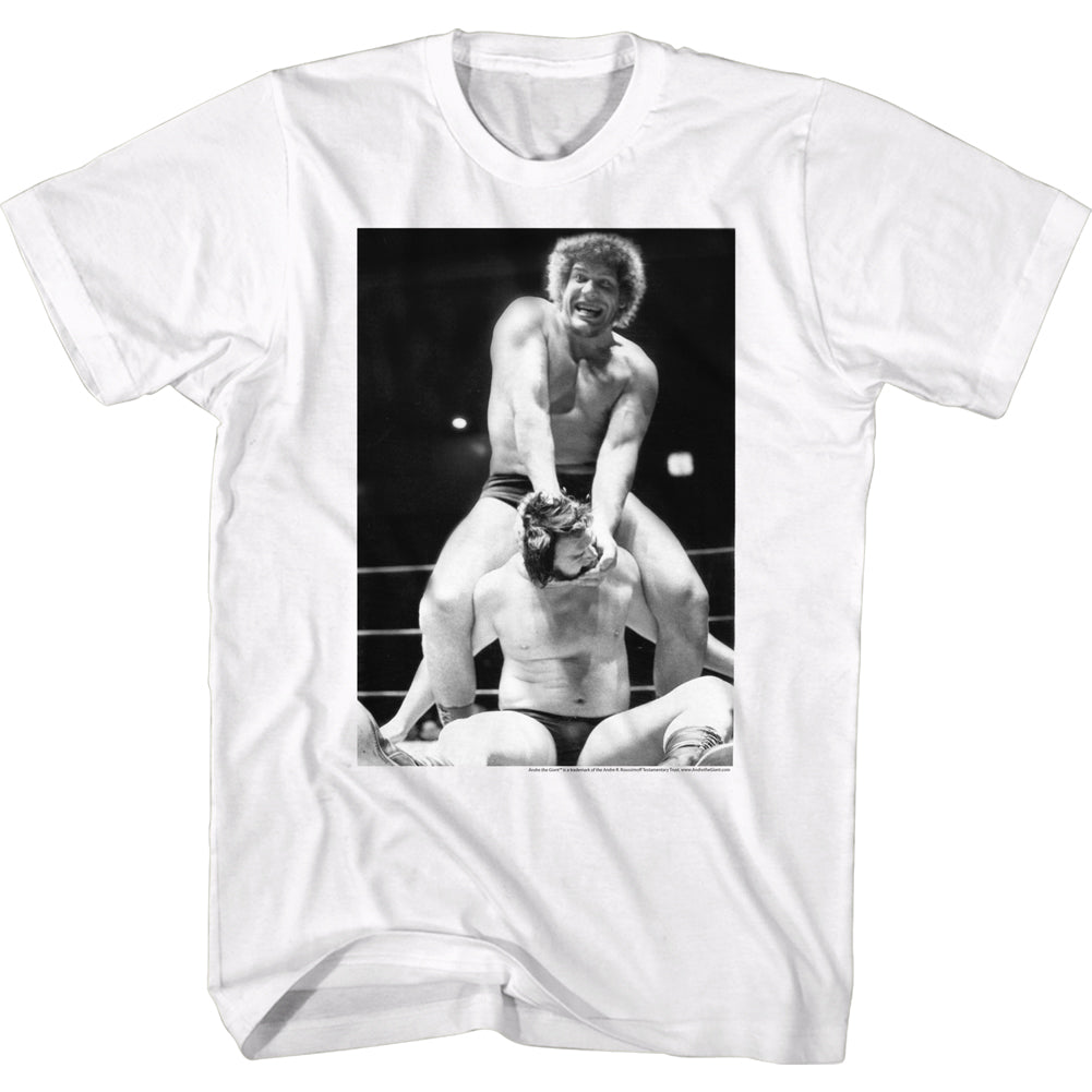 Andre The Giant Tall T-Shirt Neck Cracked White Tee