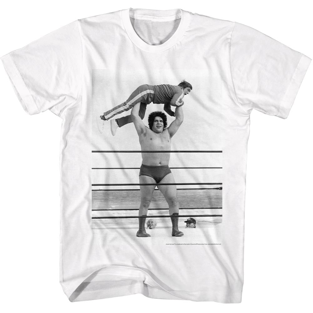 Andre The Giant T-Shirt Picking Up Guy In Ring White Tee