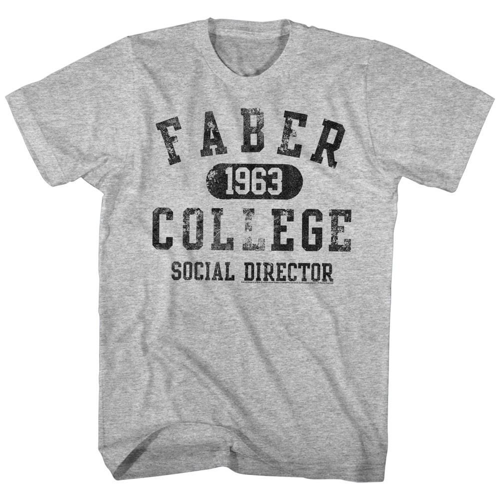 Animal House T-Shirt Social Director Faber College Grey Heather Tee