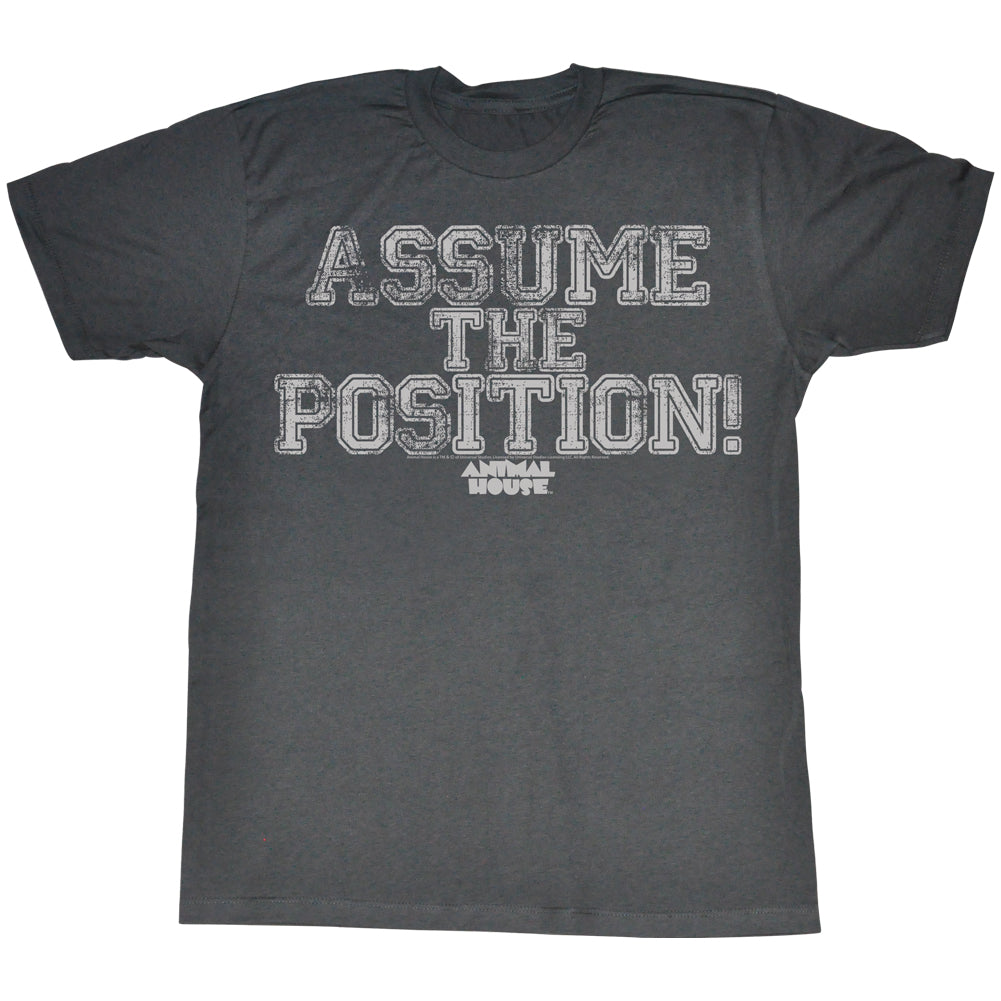 Animal House Tall T-Shirt Assume The Position Black Heather Tee