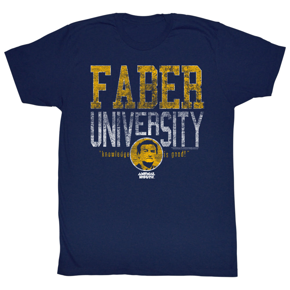 Animal House Tall T-Shirt Distressed Faber University Navy Tee