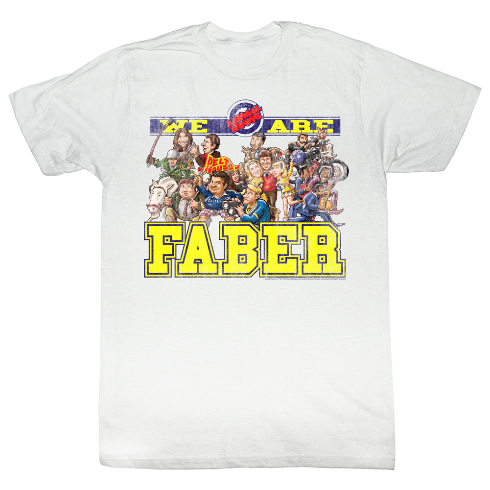 Animal House Tall T-Shirt We Are Faber Cartoon White Tee