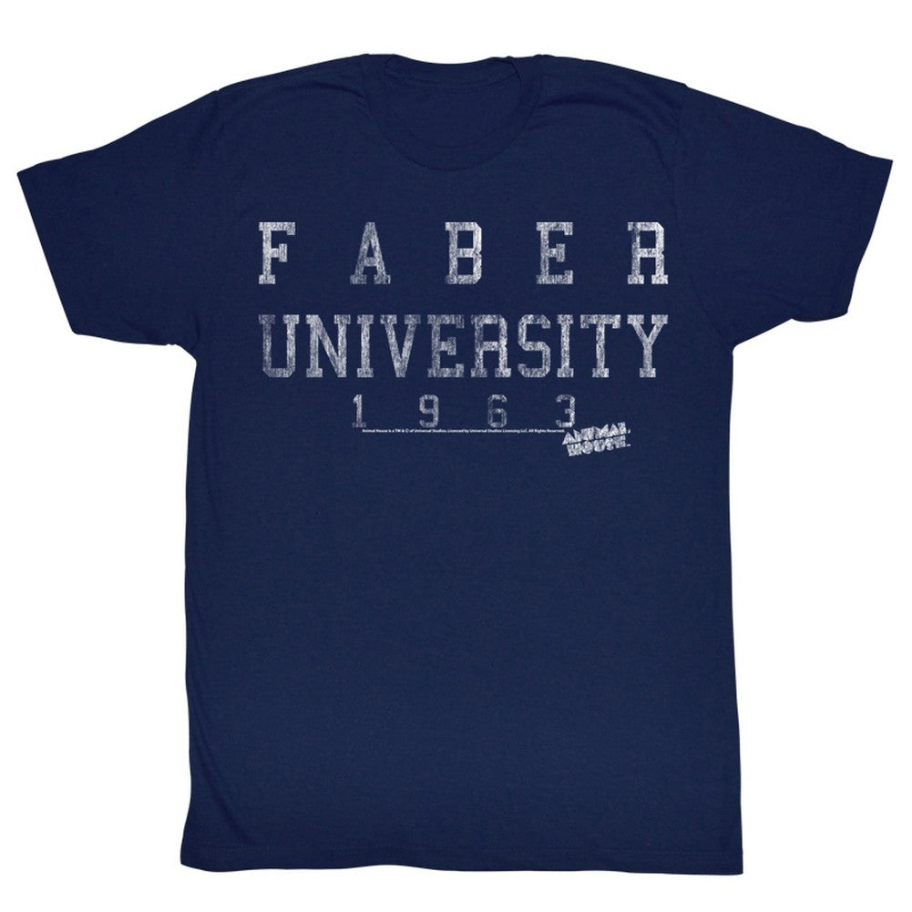 Animal House Tall T-Shirt Faber University 1963 Navy Tee
