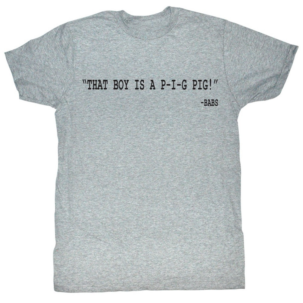 Animal House T-Shirt That Boy Is A P-I-G Pig Text Grey Heather Tee