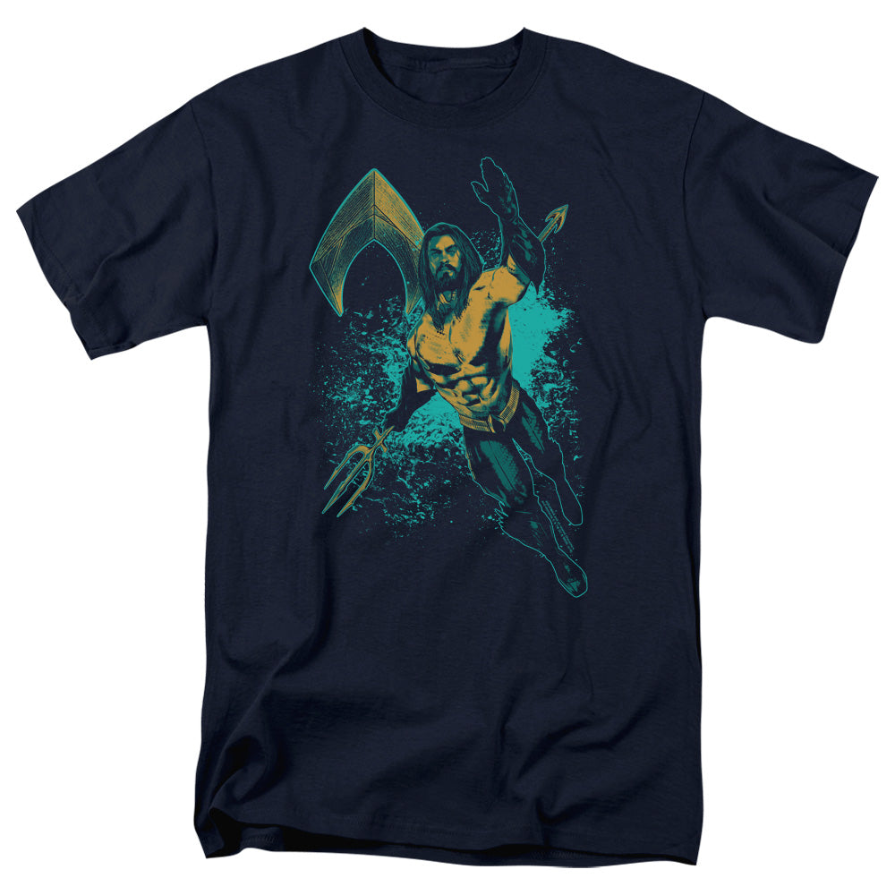 Aquaman Movie T-Shirt Splash Navy Tee