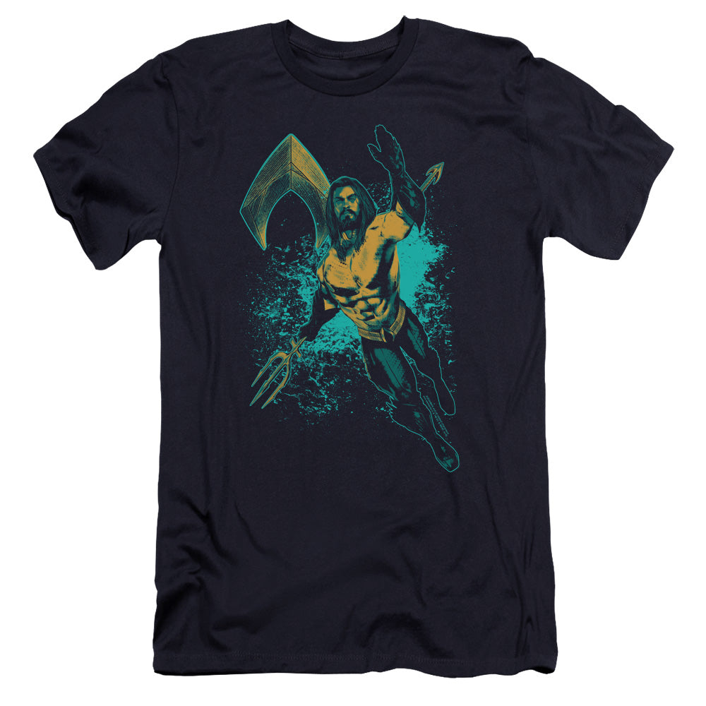 Aquaman Movie Premium Canvas T-Shirt Splash Navy Tee